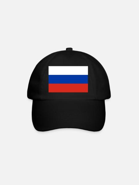 Russland - Baseballkappe - Schwarz/Schwarz