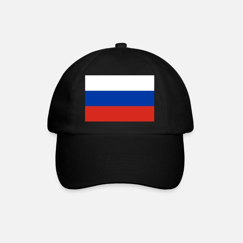 Russland - Baseballkappe - Schwarz/Schwarz