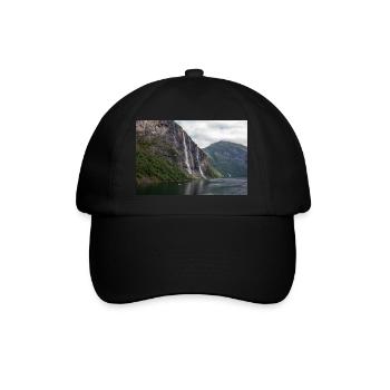 Seven Sisters Waterfall at the Geiranger fjords - Baseballkappe - Schwarz/Schwarz - Vorne