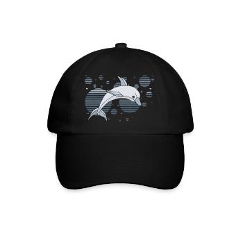 Delfin - Baseballkappe - Schwarz/Schwarz - Vorne