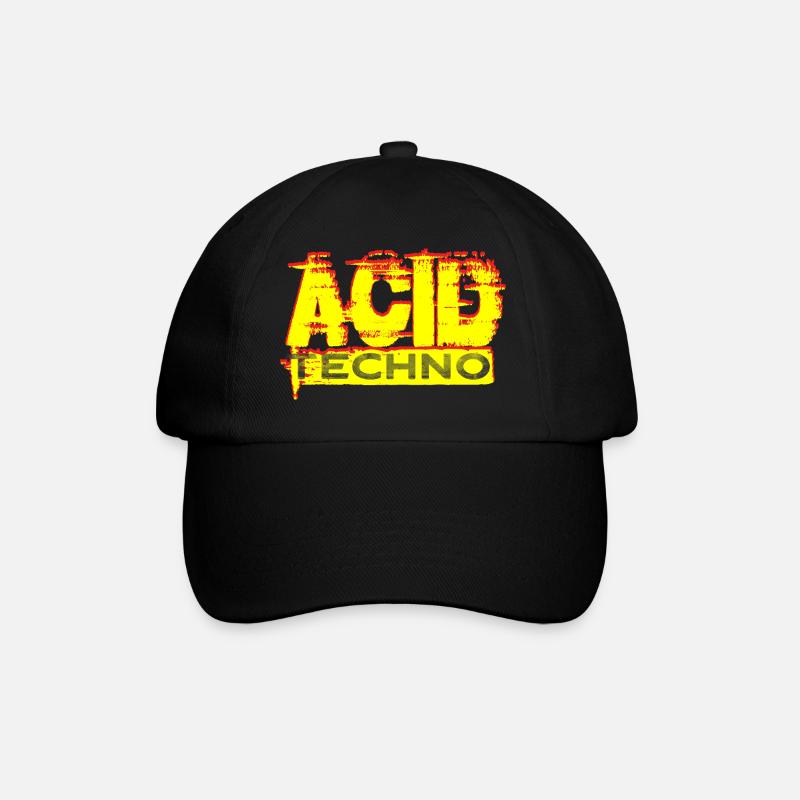 Acid Techno Grunge | Nous aimons la techno acide - Casquette classique - noir/noir