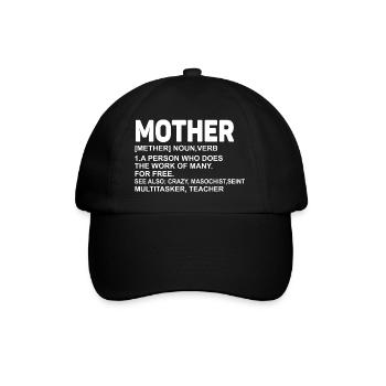 Noun Definition Nutrition pour maman mère - Casquette classique - noir/noir - Devant