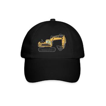 Bagger, Baustelle - Baseballkappe - Schwarz/Schwarz - Vorne