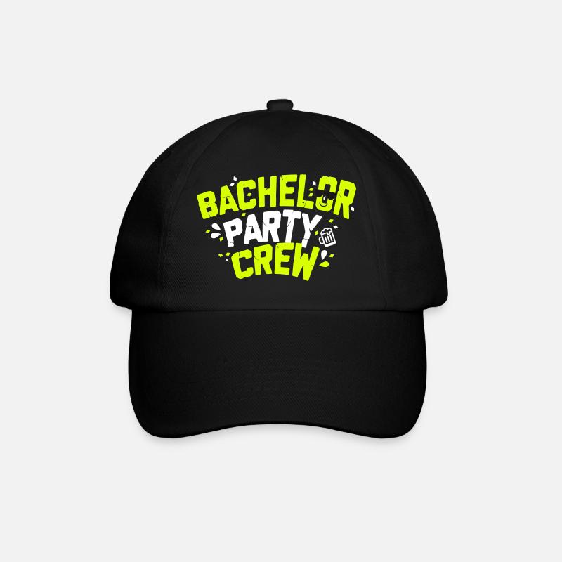 Junggesellenabschieds-Crew - Baseballkappe - Schwarz/Schwarz