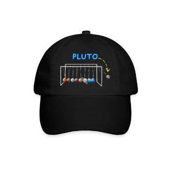 Never Forget Pluto Lustiges Planet Pluto - Baseballkappe - Schwarz/Schwarz - Vorne