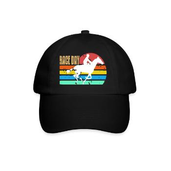 RACE DAY Awesome Retro Vintage Horse Racing - Baseballkappe - Schwarz/Schwarz - Vorne