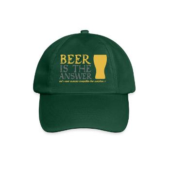 Bier ist die Antwort - Baseballkappe - Flaschengrün - Vorne