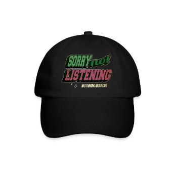 chat fesses tshirts animal guenon kitty grand chat humour - Casquette classique - noir/noir - Devant