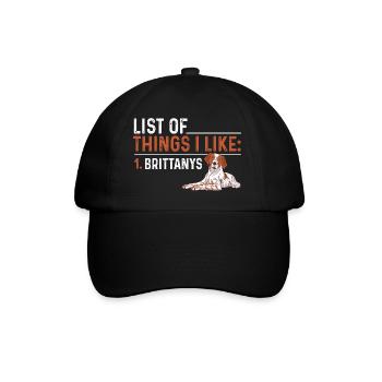 French Brittany Spaniel Epagneul Breton Geschenk - Baseballkappe - Schwarz/Schwarz - Vorne