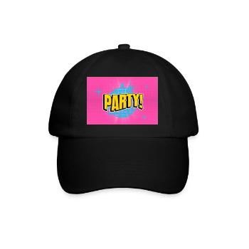 Party Disco Comic Style Bubble Graffiti Lettering - Baseball Cap - black/black - Front