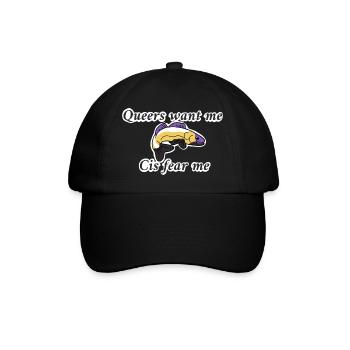 Queers want me cis fear me (Non-binary colours) - Baseball Cap - black/black - Front