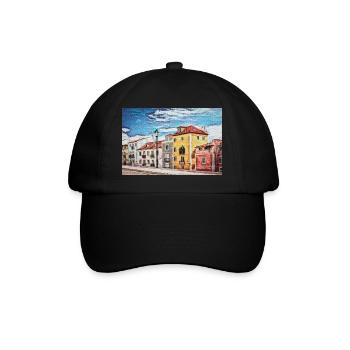 Vintage Color Buildings Row -Lisbon Portugal Lover - Baseball Cap - black/black - Front