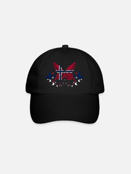 Norvège Norvège Norvège Flag Papillons - Casquette classique - noir/noir