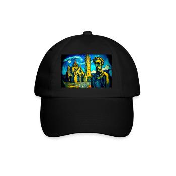 Spanish village square in the style of Antoni Gaudi - Baseball Cap - black/black - Front