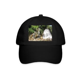 Wasserfall in Vietnam - Baseballkappe - Schwarz/Schwarz - Vorne