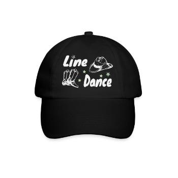 linedance mit stiefel, Tanz Tshirt für Westernfest - Baseballkappe - Schwarz/Schwarz - Vorne