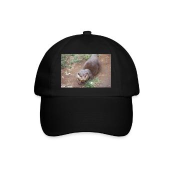 Asiatischer Kleinkrallenotter Zwergotter - Baseballkappe - Schwarz/Schwarz - Vorne