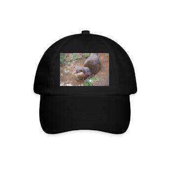 Asiatischer Kleinkrallenotter Zwergotter - Baseballkappe - Schwarz/Schwarz - Vorne