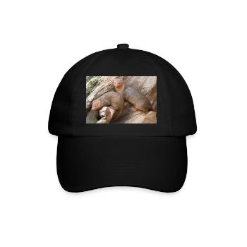 dwarf mongoose (in german Zwergmangusten) Helogale - Baseball Cap - black/black - Front
