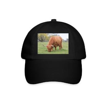 A Highland cattle in the Scottish Highlands - Baseball Cap - black/black - Front