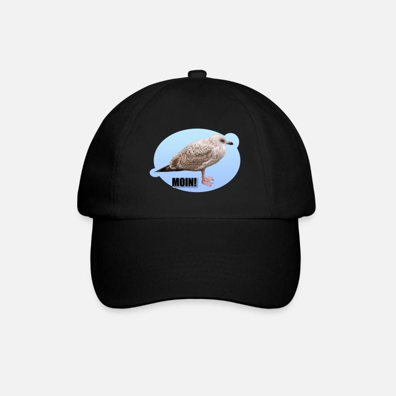 Möwe - Baseballkappe - Schwarz/Schwarz