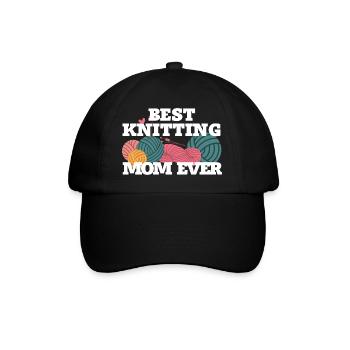 Beste Strickmutter aller Zeiten - Baseballkappe - Schwarz/Schwarz - Vorne