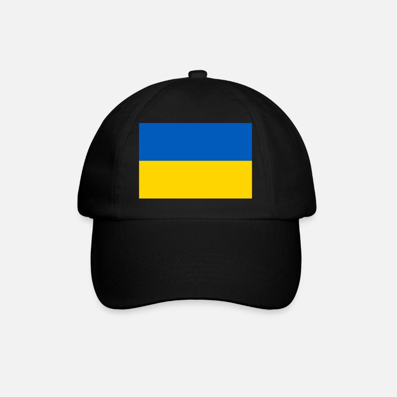 Flagge Ukraine - Baseballkappe - Schwarz/Schwarz