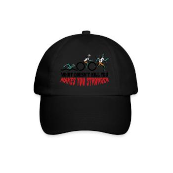 Was dich nicht umbringt, macht dich stärker Zombie - Baseballkappe - Schwarz/Schwarz - Vorne