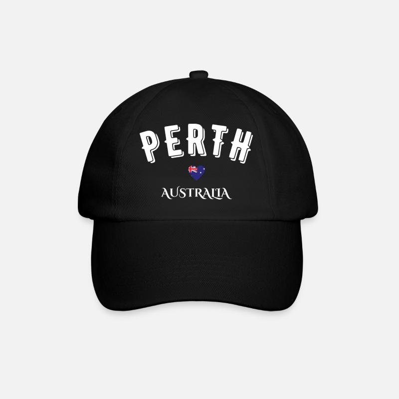 Perth Australien - Baseballkappe - Schwarz/Schwarz