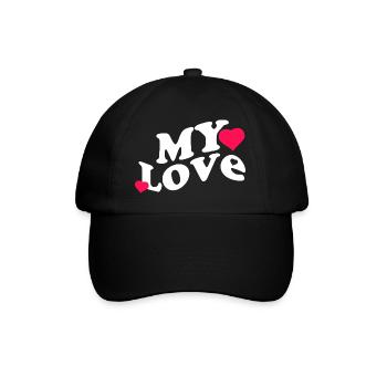 Meine Liebe, Valentinstag, Liebe - Baseballkappe - Schwarz/Schwarz - Vorne