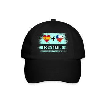 Spain and Chile flag 100% genius - Baseball Cap - black/black - Front