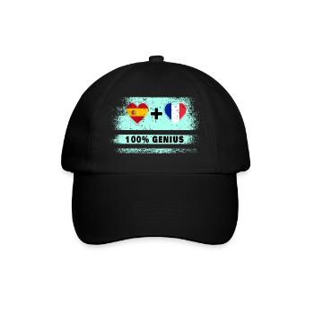 Espagne et France 100% drapeau de génie - Casquette classique - noir/noir - Devant
