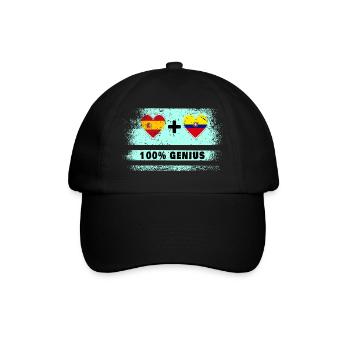 Spain and Ecuador flag 100% genius - Baseball Cap - black/black - Front