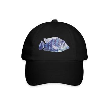 poisson bleu zèbre de mer tilapie zèbre tilapie - Casquette classique - noir/noir - Devant