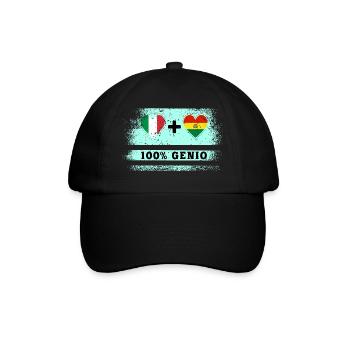 Italy and Bolivia 100% genius flag - Baseball Cap - black/black - Front