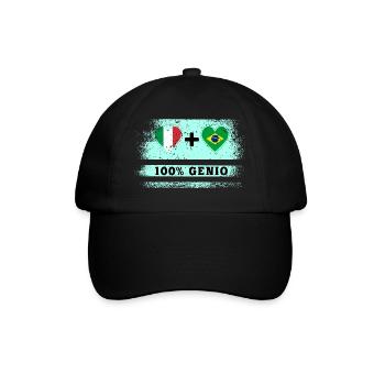 Italie et Brésil 100% drapeau de génie - Casquette classique - noir/noir - Devant