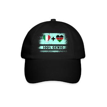Italie et Kenya 100% drapeau de génie - Casquette classique - noir/noir - Devant