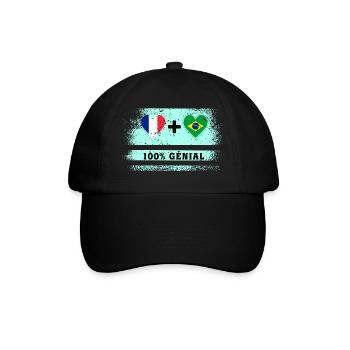 Drapeau France et Brésil 100% génial - Casquette classique - noir/noir - Devant