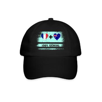 Drapeau France et Australie 100% génial - Casquette classique - noir/noir - Devant