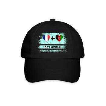 Flag France and Afghanistan 100% awesome - Baseball Cap - black/black - Front