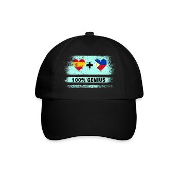 Spain and the Philippines flag 100% genius - Baseball Cap - black/black - Front