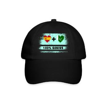 Spain and Pakistan flag 100% genius - Baseball Cap - black/black - Front