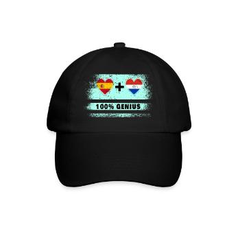 Spain and Paraguay flag 100% genius - Baseball Cap - black/black - Front