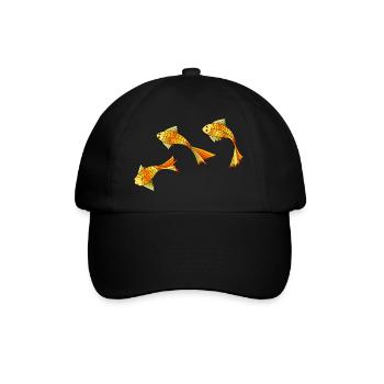 Fische - Baseballkappe - Schwarz/Schwarz - Vorne