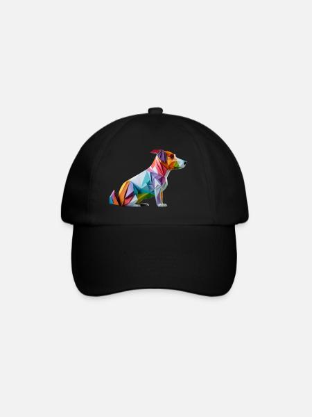 Moderne Farbenfrohe Origami Hund Corgi - Baseballkappe - Schwarz/Schwarz
