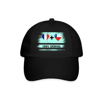 Drapeau France et Chili 100% génial - Casquette classique - noir/noir - Devant