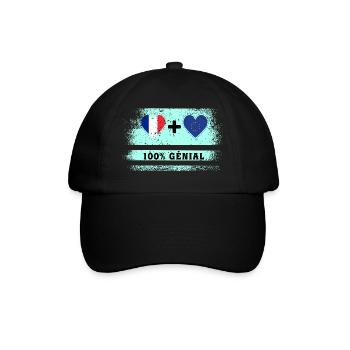 Drapeau France et Europe 100% génial - Casquette classique - noir/noir - Devant