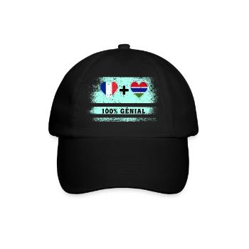 Flag of France and Gambia 100% awesome - Baseball Cap - black/black - Front