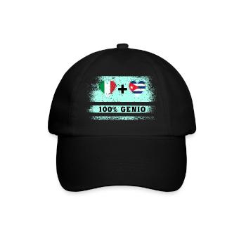 Italy and Cuba 100% genius flag - Baseball Cap - black/black - Front
