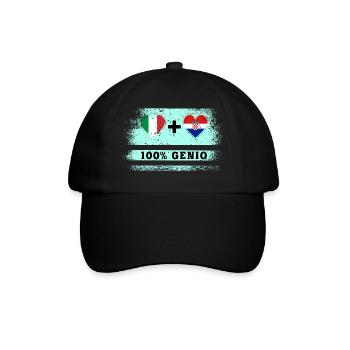 Italy and Croatia 100% genius flag - Baseball Cap - black/black - Front